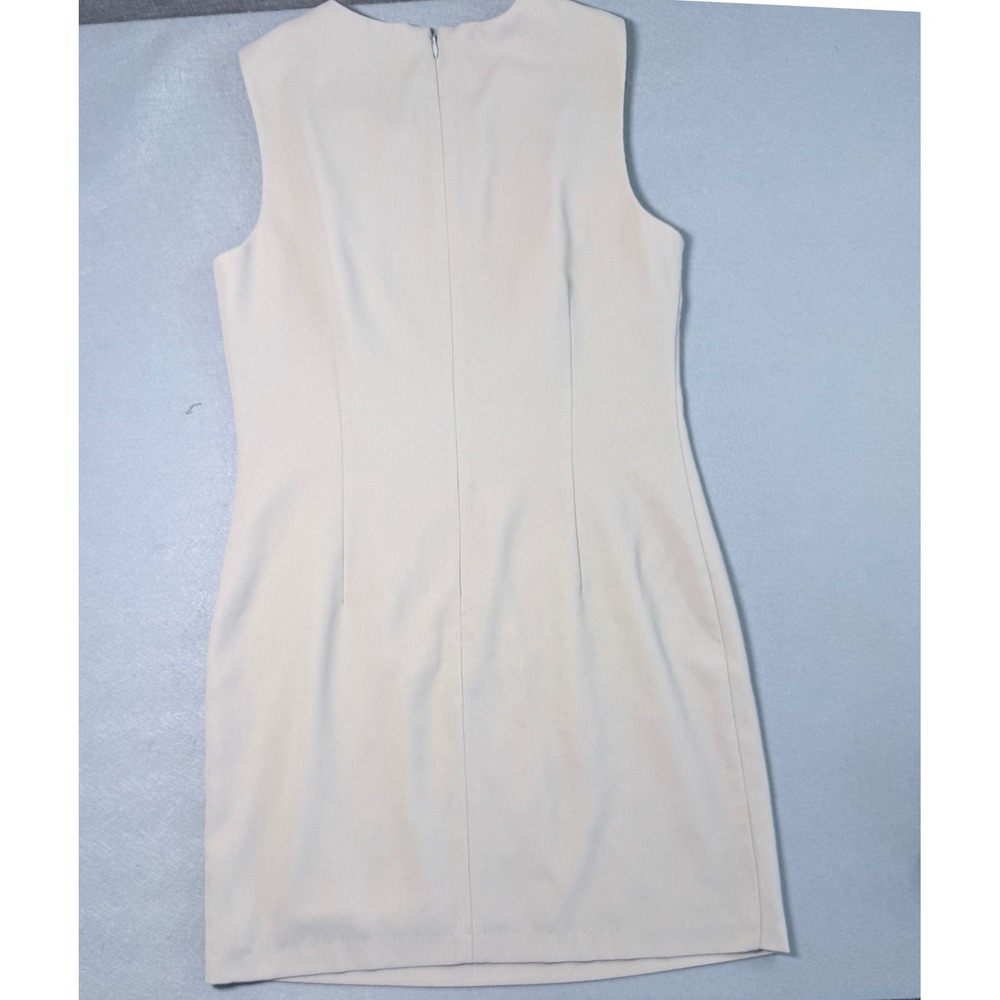 Laundry by Shelli Segal Beige Sleeveless Sheath Dress Women Size 8 Made in USA - Picture 5 of 6